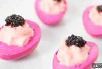 Decadent Caviar Deviled Pickled Quail Eggs