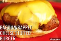 Bacon Wrapped Cheese Bomb Burger