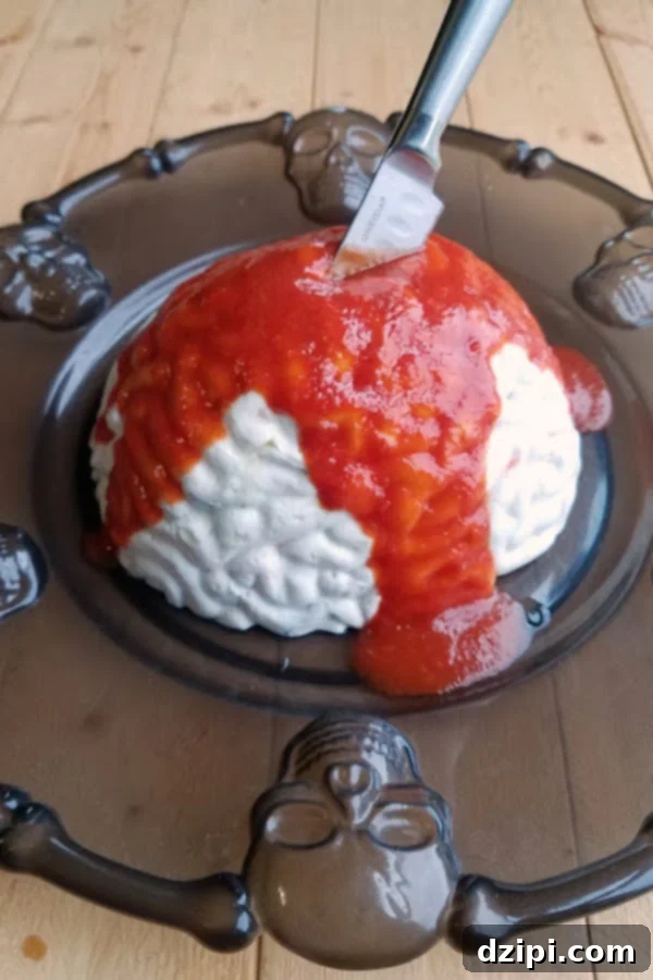 Bewitching Bites 14 Gory Shrimp Brain Dip - Unique Halloween Party Appetizer