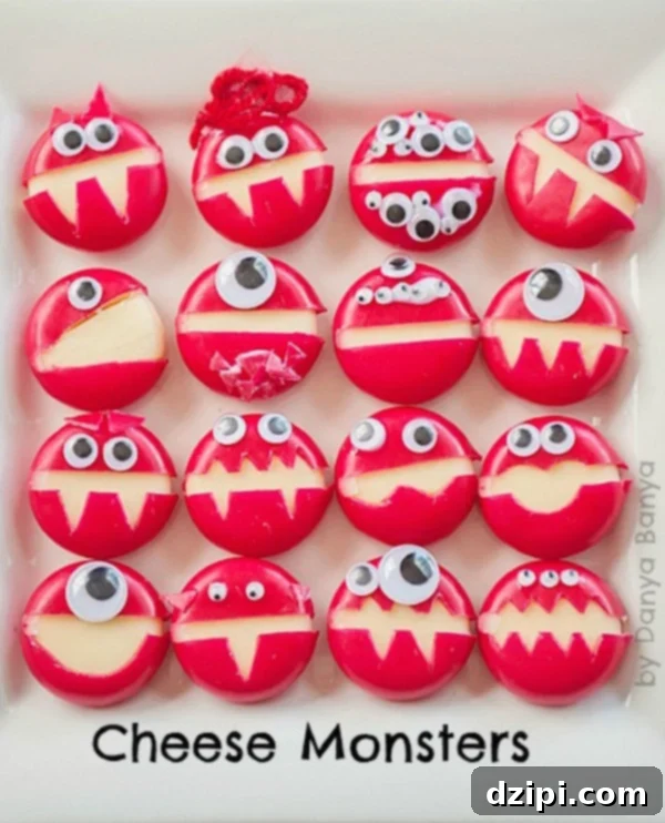 Bewitching Bites 19 Babybel Cheese Monsters - Kid-Friendly Halloween Party Appetizers