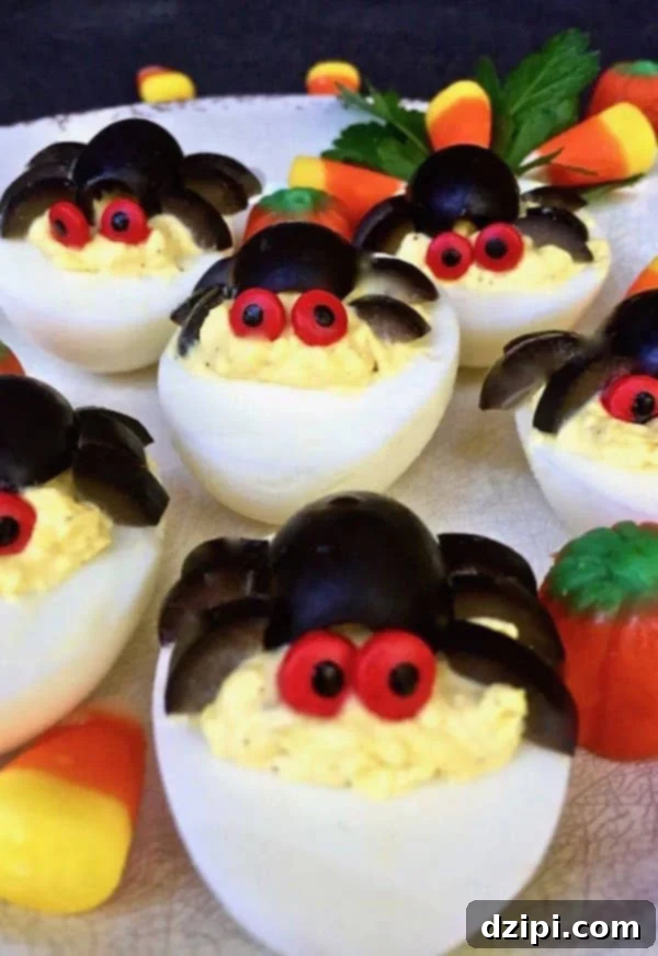 Bewitching Bites 24 Halloween Spooky Spider Deviled Eggs Appetizer