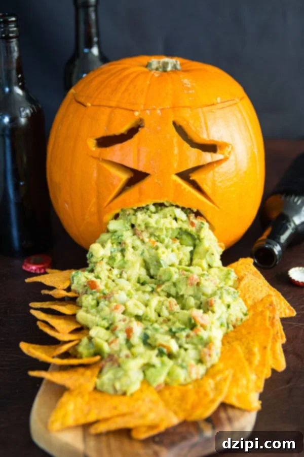 Bewitching Bites 7 Hilarious Puking Pumpkin Guacamole Recipe