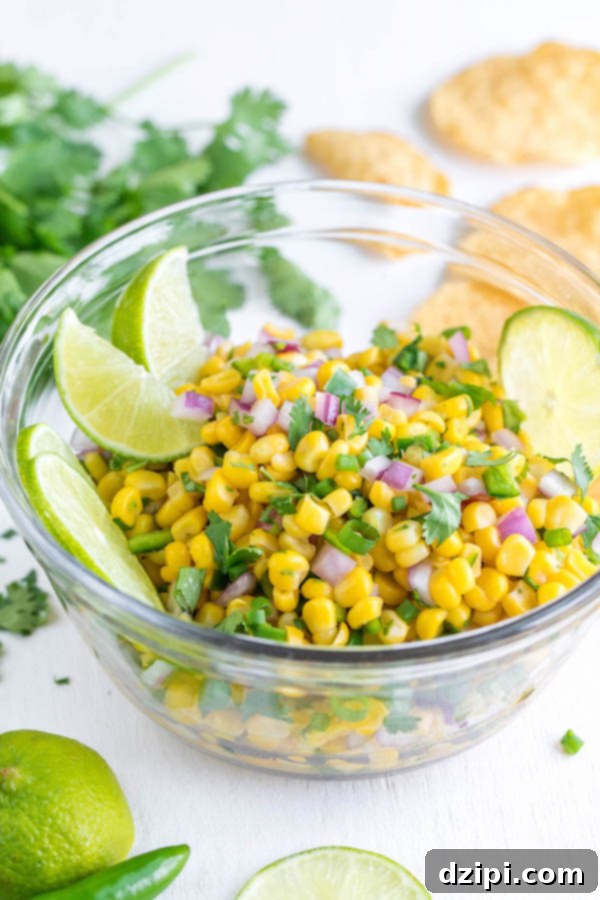 Clone Your Favorite Restaurant Meals At Home 6 copycat chipotle corn salsa in a glass bowl