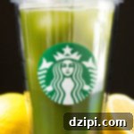 The Secret to Starbucks Matcha Lemonade at Home 5 Homemade Starbucks Matcha Lemonade in a grande cup, ready to be served.