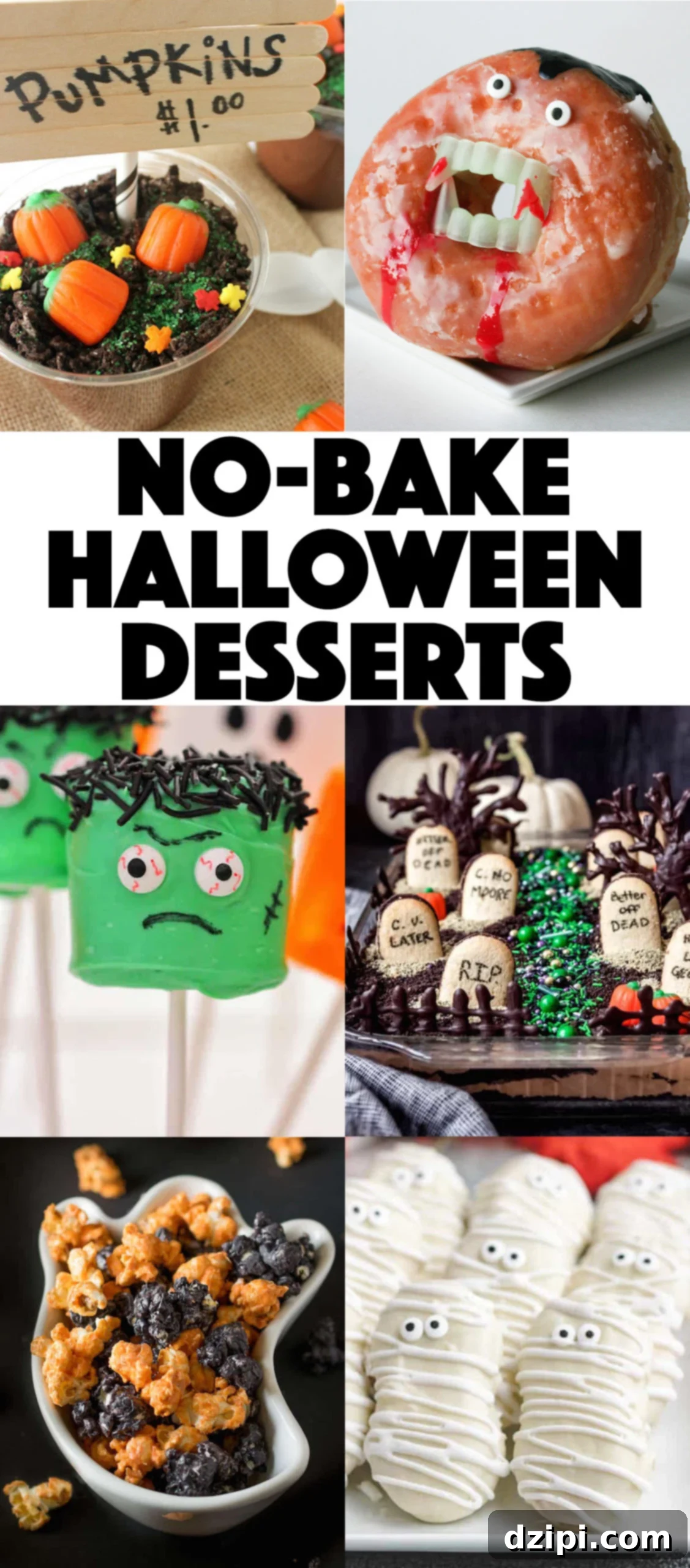 A vibrant collection of easy, no-bake Halloween dessert recipes perfect for spooky celebrations