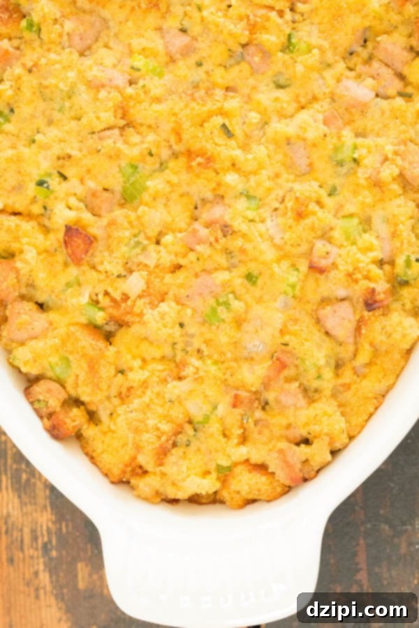 Classic Southern Cornbread & Sausage Stuffing for Thanksgiving.
