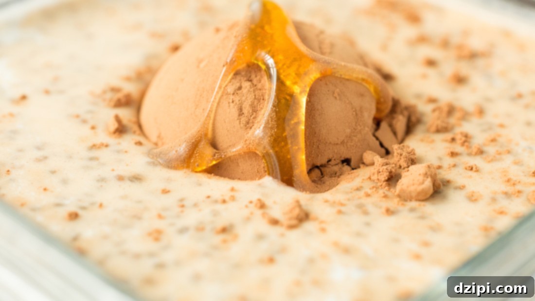 An extreme close-up shot showcasing the raw ingredients for banana cacao chia pudding, meticulously arranged before blending. The vibrant hues of ripe bananas and rich cacao powder promise a healthy and flavorful start to the day.