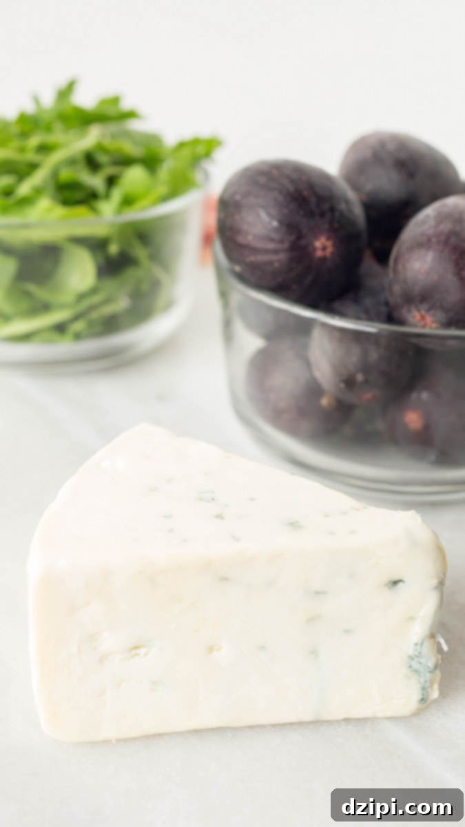 Blue Roquefort & Brown Turkey Figs for Croissant Sandwich