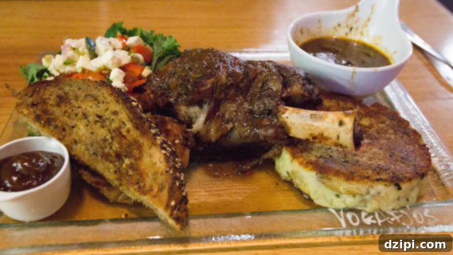 Exquisite lamb plate served at Vogafjos Cow Cafe in Mývatn, Iceland.