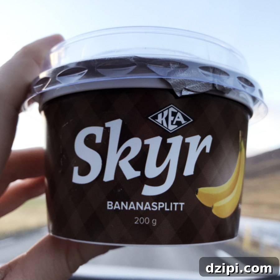 Skyr, a traditional Icelandic dairy product, often enjoyed for breakfast.