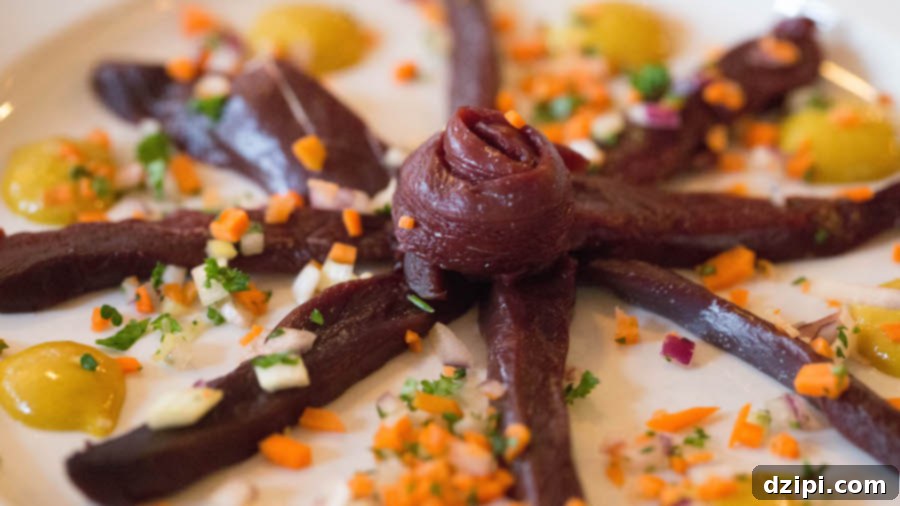 Smoked puffin breast with mustard sauce at 3 Frakkar restaurant in Reykjavik.