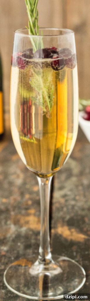 White Grape & Cranberry Mimosa - Fall, Thanksgiving, and Winter Drink Recipes