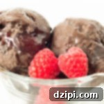 Homemade Dark Chocolate Raspberry Gelato