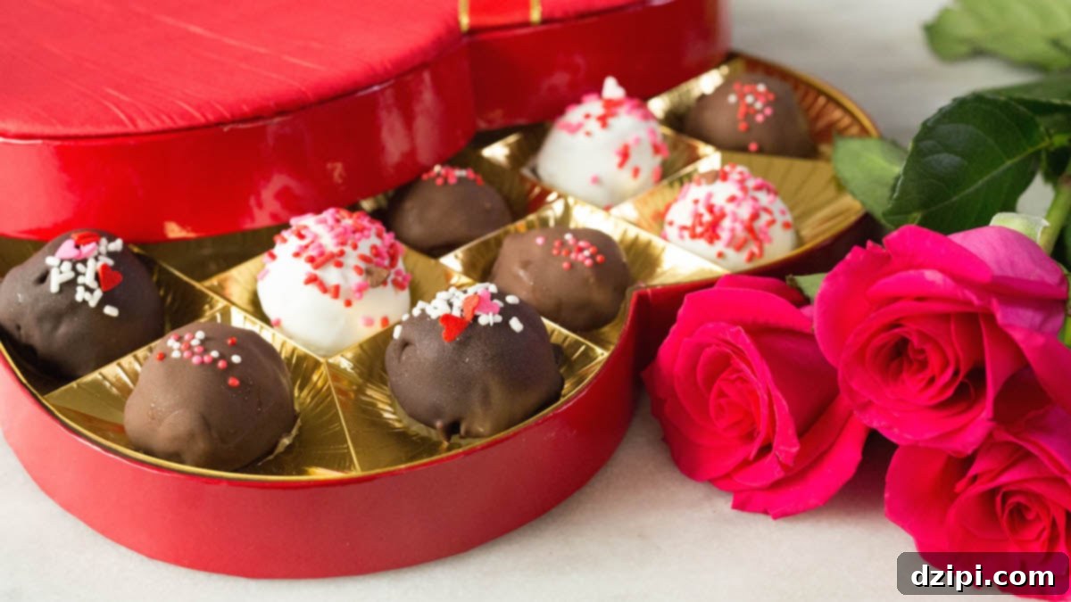 A heart chocolate box filled with Valentine's Day Ice Cream Gelato Truffles next to fresh roses. A perfect homemade dessert for a romantic occasion.