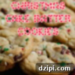 Holiday Cake Batter Cookie Bliss 3 A festive close-up of Christmas Cake Batter Cookies with colorful red and green sprinkles.