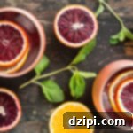 Moscow Mule made with fresh blood orange and Meyer lemon juice.