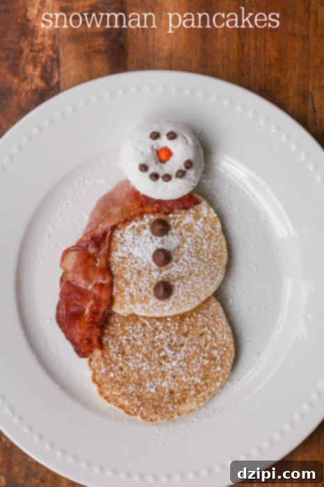 Whimsical Snowman Pancakes - Festive Christmas Breakfast Idea