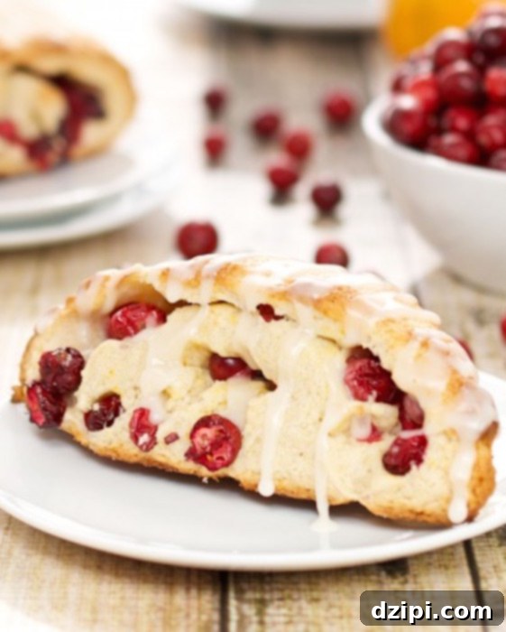 Delicious Fresh Cranberry Scones with Orange Glaze - Christmas Treat