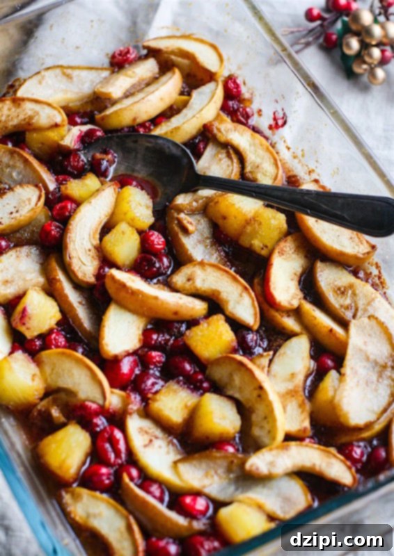 Healthy Spiced Hot Fruit Bake for Christmas Morning