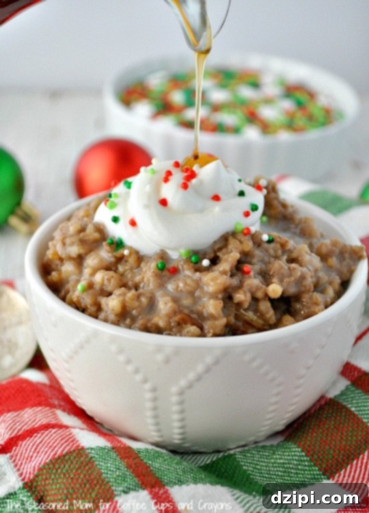 Make-Ahead Slow Cooker Gingerbread Oatmeal for Christmas