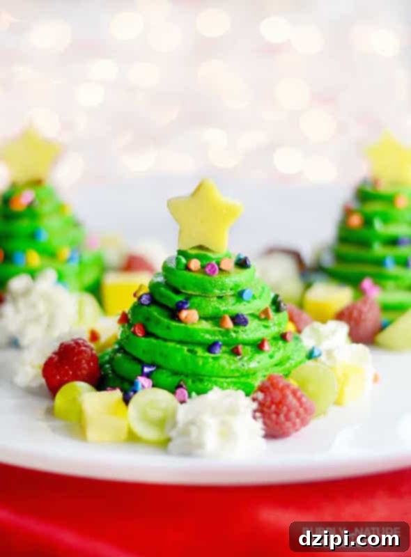 Fun Christmas Tree Pancake Stacks for Kids and Adults