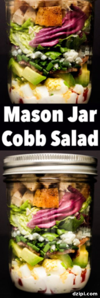 Ultimate Mason Jar Cobb Salad 6 Mason Jar Cobb Salad Recipe - Perfect for Healthy Meal Prep