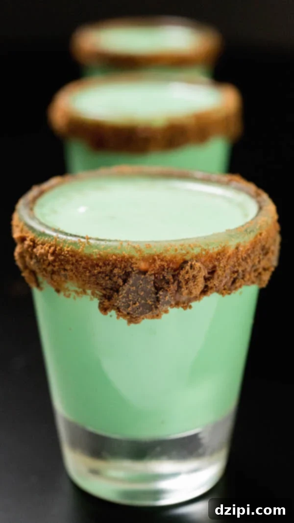 Decadent Thin Mint Shooters 3 Two Thin Mint Shots ready to be served