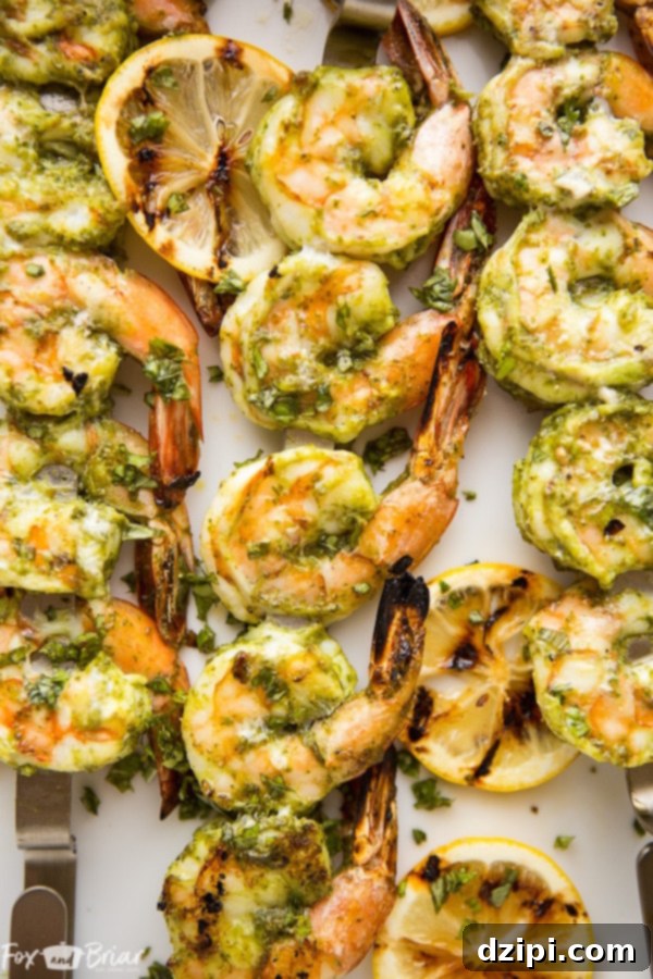 Sun-Kissed Grill Feasts 17 Pesto Grilled Shrimp - Quick and flavorful grilled seafood