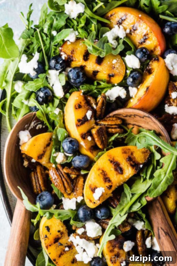 Sun-Kissed Grill Feasts 31 Grilled Peach Salad - A sweet and savory summer salad