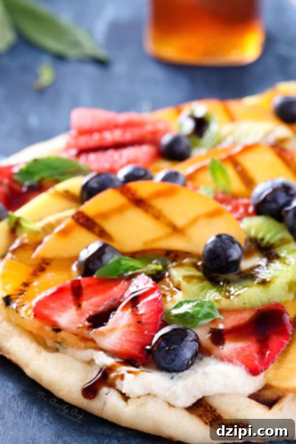 Sun-Kissed Grill Feasts 45 Grilled Fruit Pizza Recipe - A refreshing and colorful dessert made on the grill