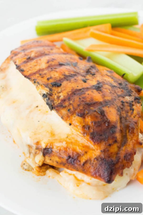 Sun-Kissed Grill Feasts 6 Grilled Cheesy Buffalo Chicken - Spicy and cheesy chicken perfect for the grill