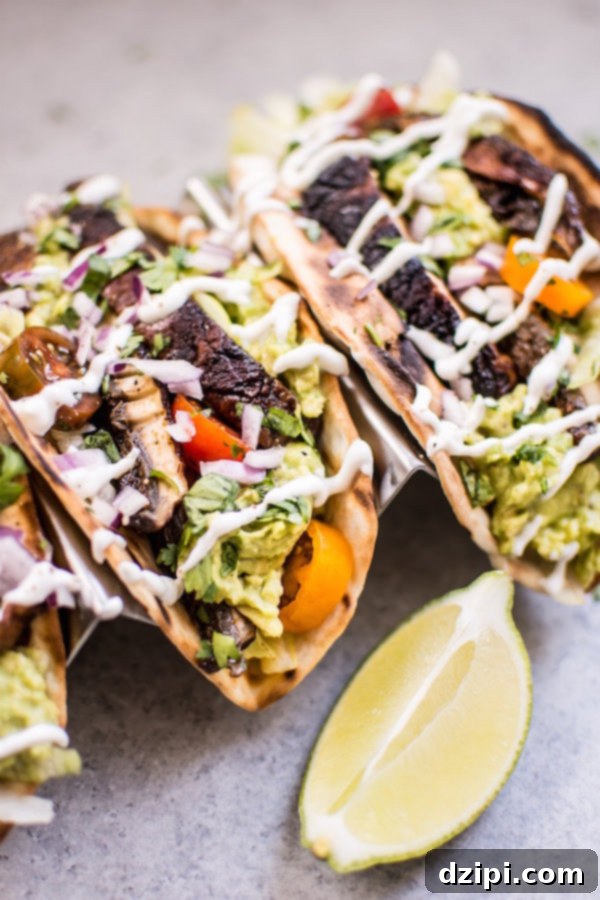 Sun-Kissed Grill Feasts 9 Grilled Portabello Mushroom Tacos - A delicious vegetarian grilling option for taco night